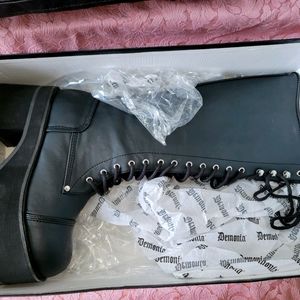 Demonia Black Knee High Boots
